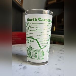 North Carolina Hazel-Atlas Vintage Souvenir Frosted Glass Tumbler